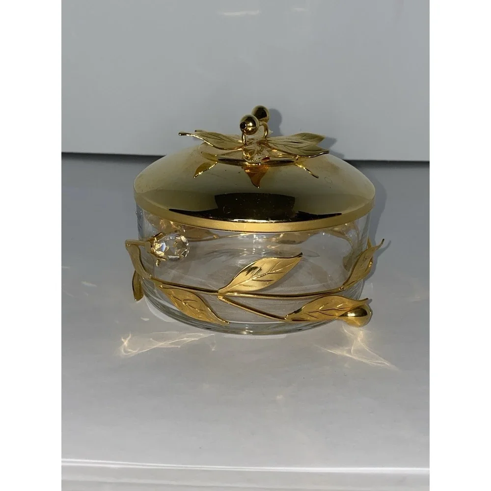 Echt‎ Kristall Glas Handarbeit Weidensteiner Frauenau Trinket Glass+Gold German